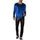 thumbnail image 2 of Camisas de terciopelo INSPIRE CHIC para hombres, camiseta clásica de cuello redondo de manga larga, 2XL, azul real, 2 of 5