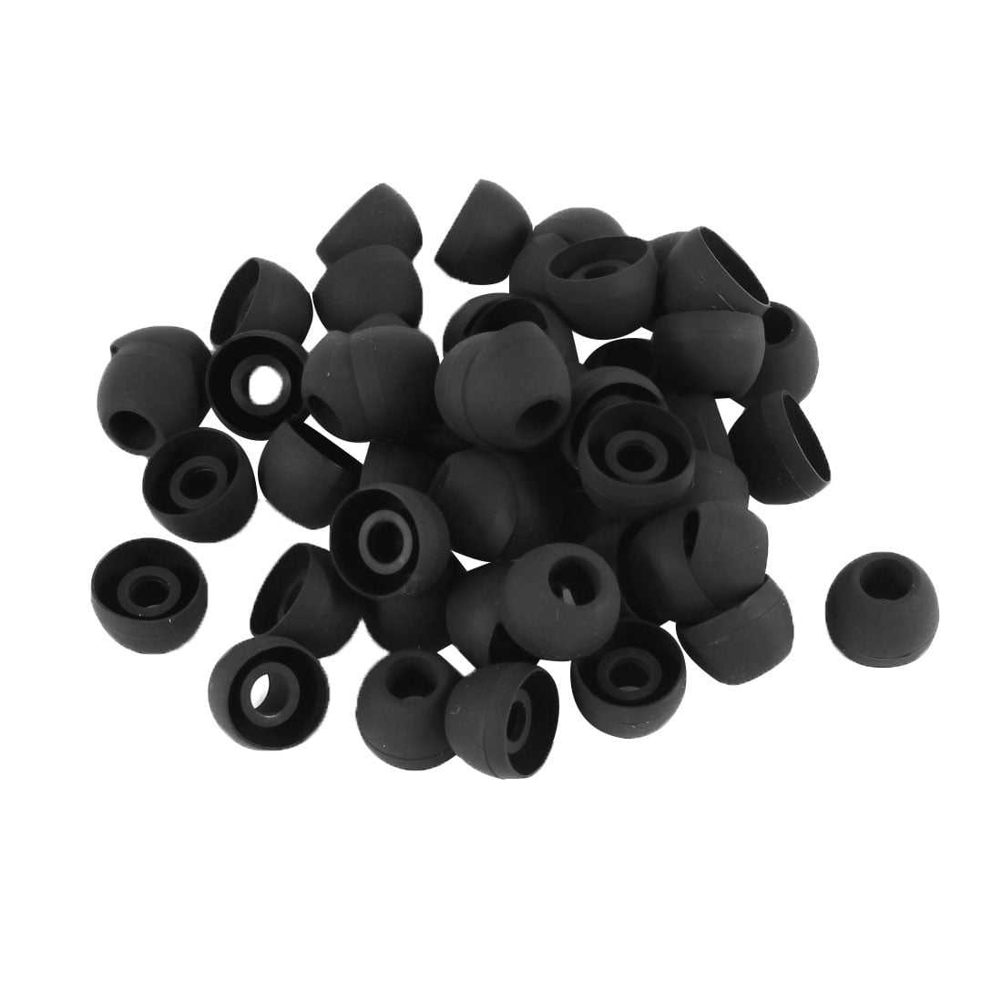 50 Pcs Soft Silicone Ear Tips Cover Black for Phone Headphones Earbud