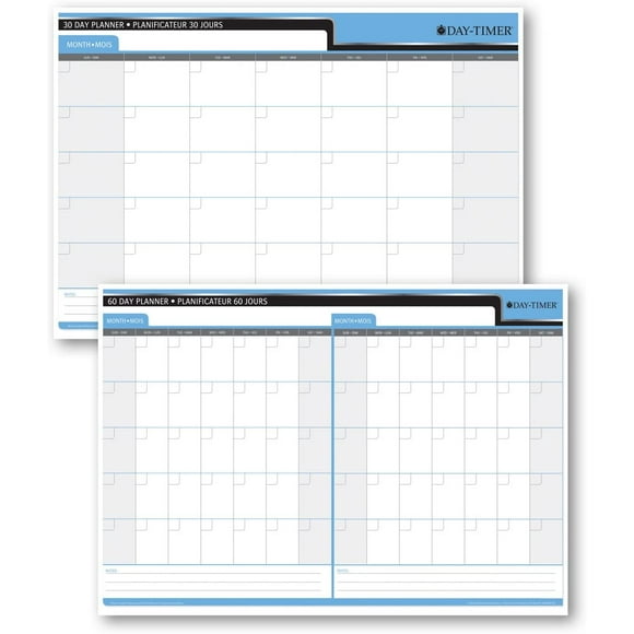Day-timer Reversible Dry Erase Flexible Undated Planner, 30/60 Day Bilingual, 17 X 24 Inch (3413859736)