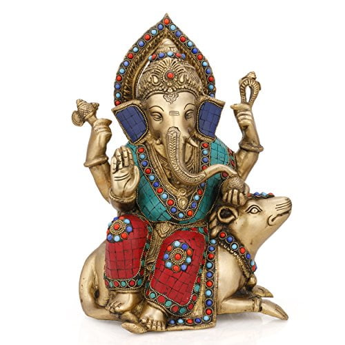 CraftVatika Brass Lord Shiva Nandi Statue Hindu God Shiva Sitting on Nandi Sculpture CraftVatika Brass Lord Shiva Nandi Statue Hindu God Shiva Sitting on Nandi Sculpture