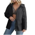 thumbnail image 3 of Fanxing Hoodies for Women Oversized Patchwork Jacquard Full Zip Up Sweatshirts Jacket Plus Size Long Sleeve Casual Loose Fall Coat Black 2XL, 3 of 8