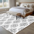 thumbnail image 4 of Grey Floral Boho Area Rug 5x7 FT, Non Slip Bedroom Throw Carpet, Vintage Ethnic Tribe Abstract Art Washable Soft Floor Carpet Non-Shedding Rug for Dining Room Bedside Classroom Desk, 4 of 9