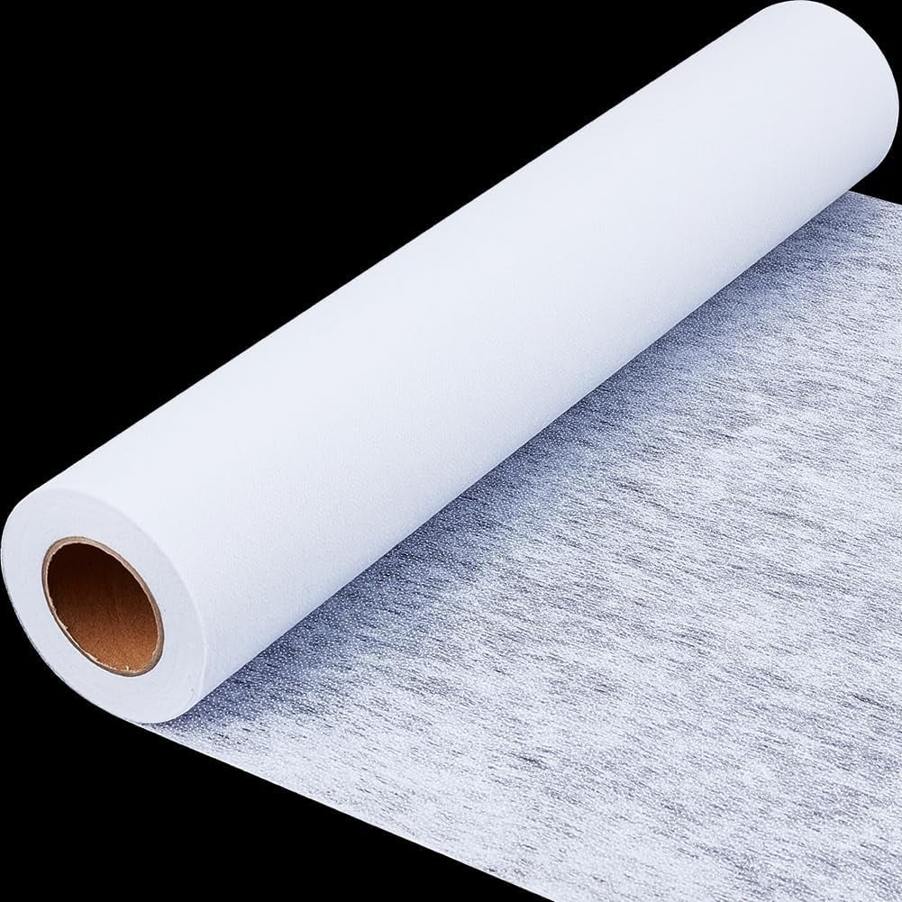30Yd x 11.8'' Black Iron on Fusible Interfacing Fabric Textiles Polyester Single Sided Interfacings for DIY Crafts Supplies Non Woven Covering Stitch for Sewing Quilting CraftingBlack