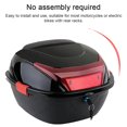 thumbnail image 4 of 28L Heavy-Duty Plastic Motorcycle/Electric Bike Storage Box - Secure Side-Lock Design with 2 Keys, Weatherproof Trunk for Scooters & Motorcycles, Easy Installation Rear Rack Compartment (Black), 4 of 6