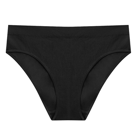 Fulorrnie Underwear for Women Comfort Cheeky Sport Breathable Panties Seamless High Waist Banded Stretchable Panty Black L