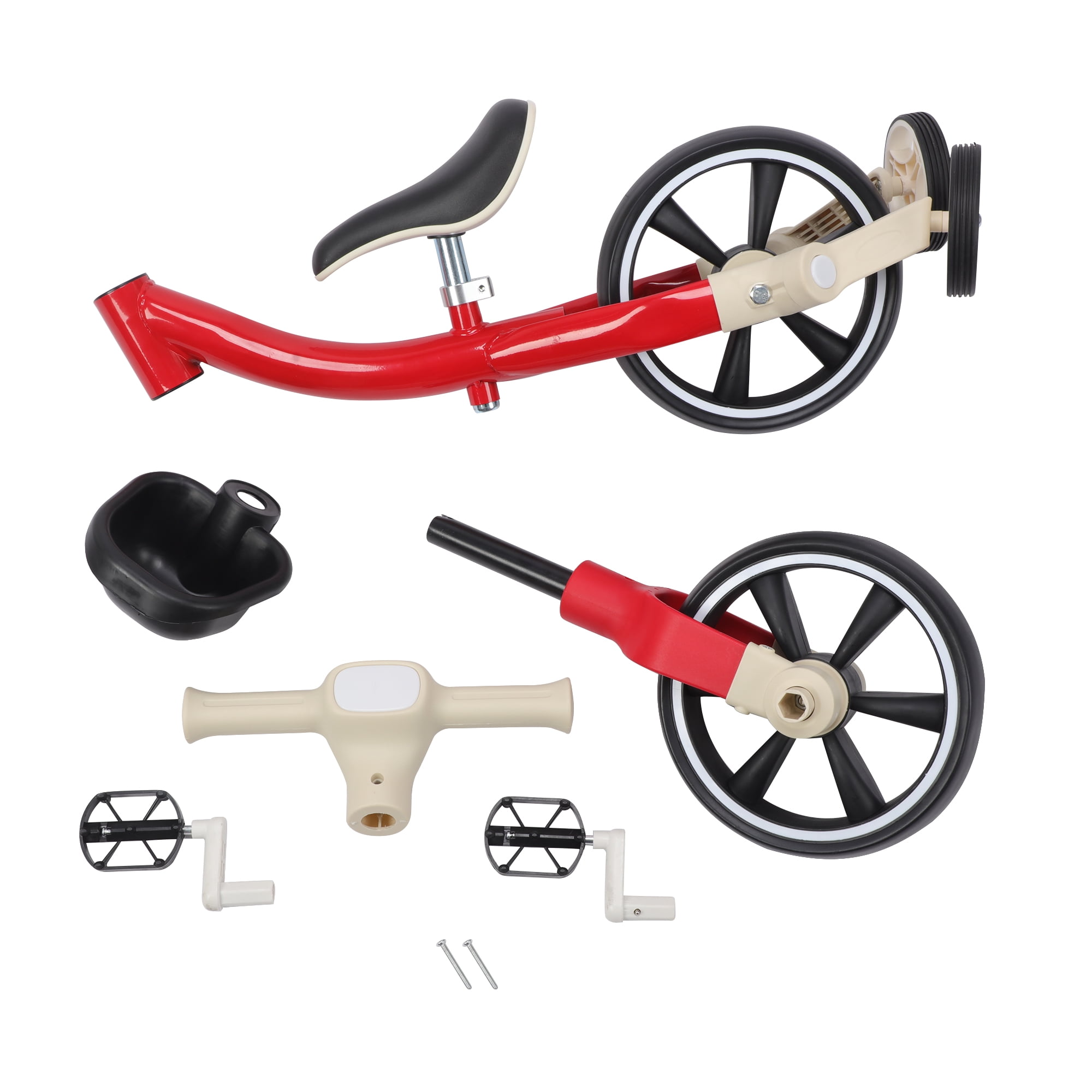 3-Wheel Trike Bicycle for Toddlers, Kids Pedal Tricycle Stroller with Basket, Folding Trike Bike