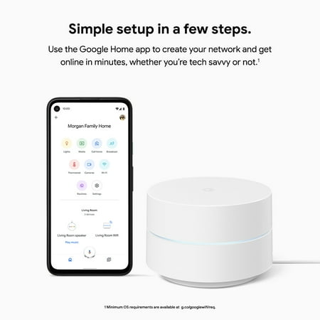 Google - Wifi - Mesh Router (AC1200) - 1 pack - White