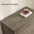 thumbnail image 4 of SICOTAS Fluted Kitchen Storage Cabinet Set of 2, 62" Modern Coffee Bar Station with 4 Doors & Adjustable Shelves, Side Cabinets for Dining Room, Living Room, Entryway in Grey, 4 of 8