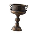 thumbnail image 1 of Jarrón de pedestal de flores de estilo vintage, urna para exteriores, maceta rústica elegante con diseño floral 25.5x37cm, 1 of 9