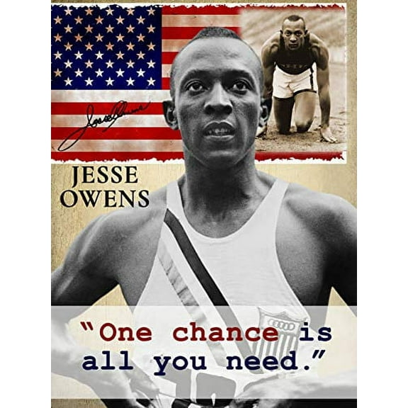 Jesse Owens Poster One Chance is All You Need Art Print (18"x24")