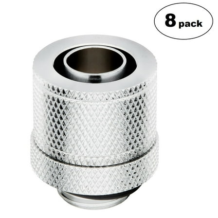 Corsair Hydro X Series XF Compression 10/13mm (3/8" / 1/2") ID/OD Fittings, Chrome, 8-pack