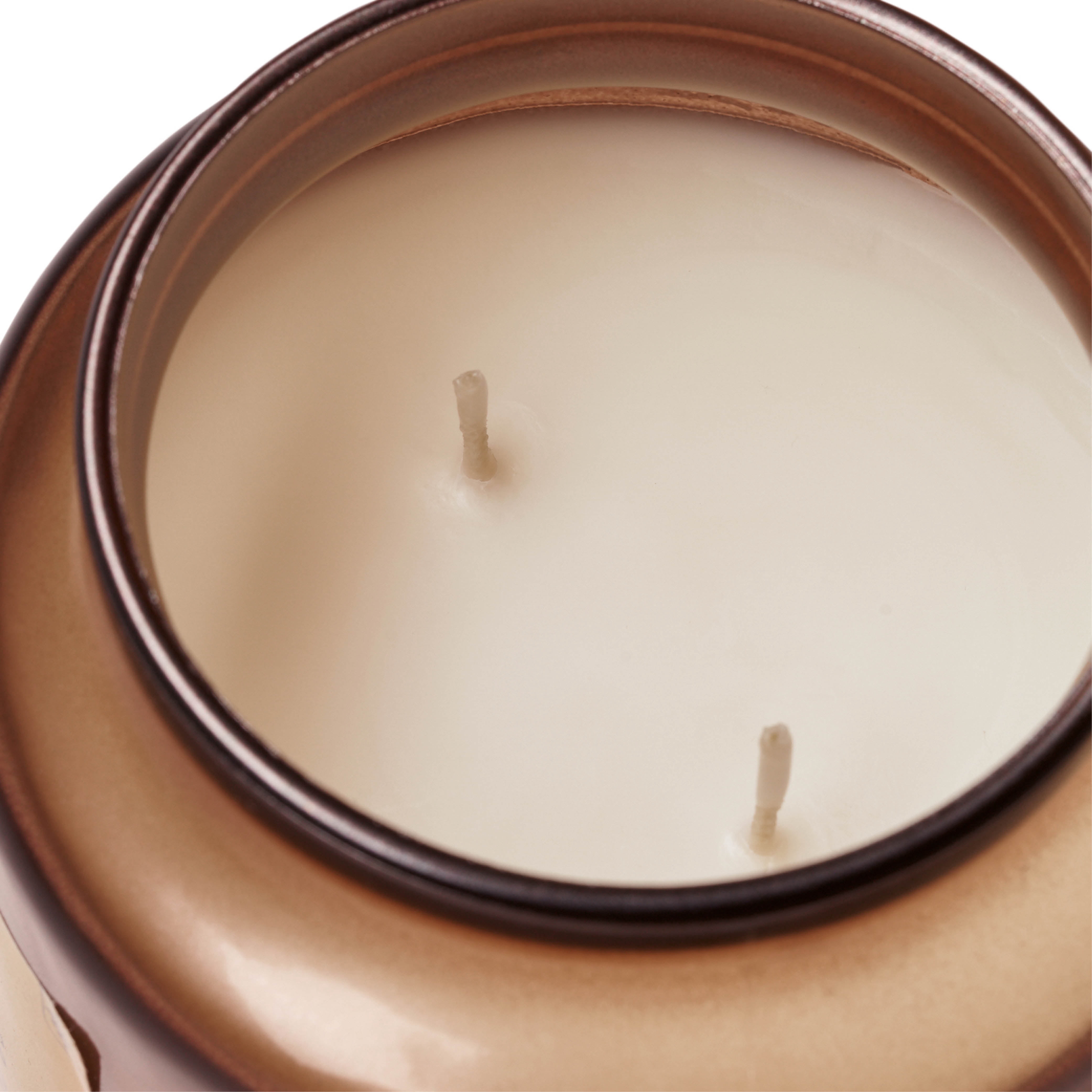 Better Homes & Gardens 2-Wick Bronze Glass Jar Candle with Gold Lid, Cinnamon & Clove, 14oz.