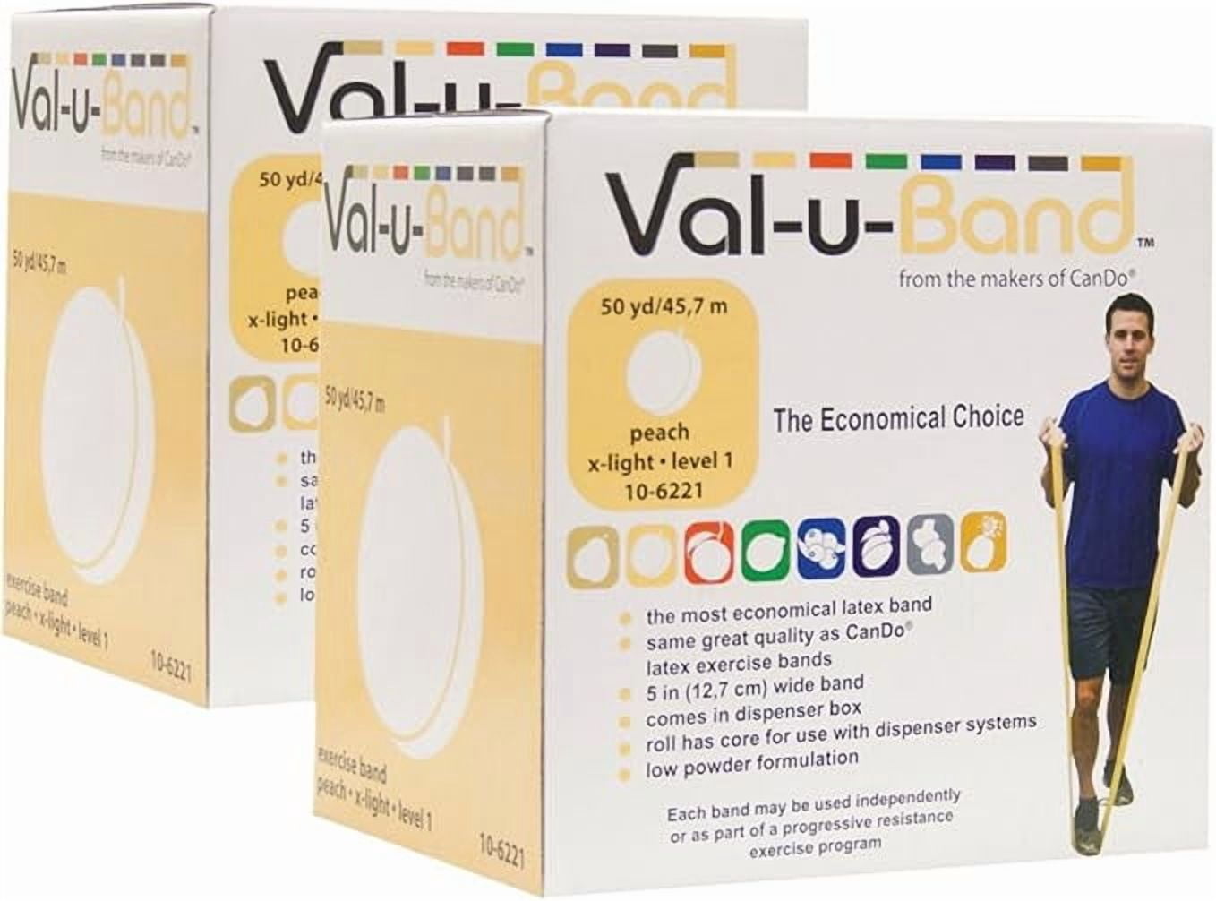 Val-u-Band exercise band, Twin-Pak, peach (1), 100 yard (2 50-yd boxes)