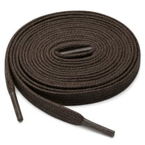 INSPIRE CHIC Unisex 2 Pairs Waxed Cotton Flat Shoelaces for Work Boots Casual Shoes Dark Brown 120cm / 47.24"