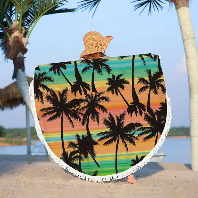 Thick round beach towel sale