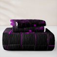 thumbnail image 5 of jejeloiu Black Purple Classic Check Quilt Full For Girls,Abstract Geometric Print Full Bedspread Sets For Kids,3 Pieces, 5 of 7