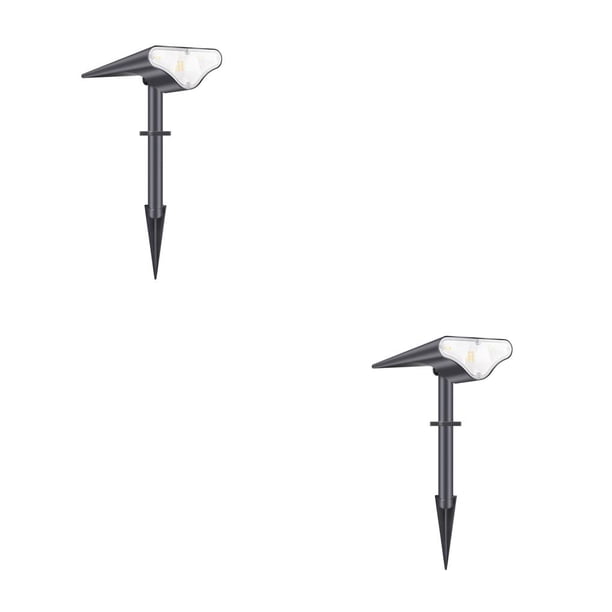 Cateissary Luz solar para césped Lámpara de jardín al aire libre Iluminación de camino de entrada de paisaje Blanco 2Conjunto
