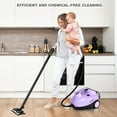 thumbnail image 4 of ARLIME Steam Cleaner, Multipurpose Steam Cleaner w/ 19 Accessories, Heavy Duty Household Steamer Chemical-Free Cleaning, 1.5L Dual-Tank Rolling Cleaning Machine for Carpet, Floor, Window, Car, Purple, 4 of 18