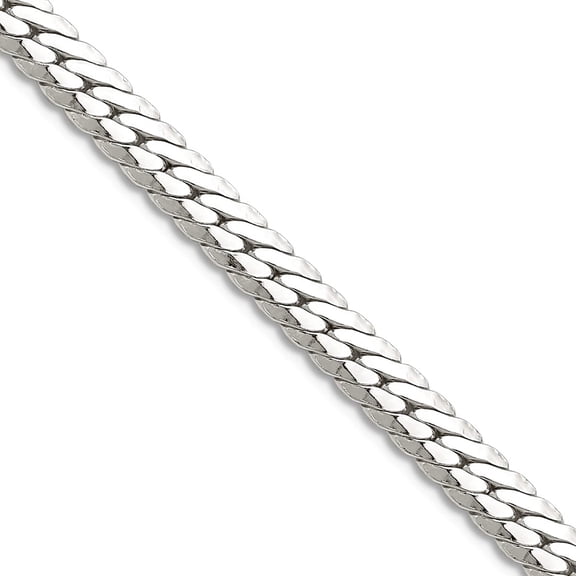 925 Sterling Silver Polished 5.1mm Double Oval Flat Chain Necklace 20 Inch Chain Necklace for Women and Men