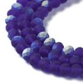 thumbnail image 4 of Transparent Glass Beads Strands Faceted Frosted Half AB color Plated Rondelle Dark Blue 2.3~2.7x2mm Hole: 0.4mm 144~150pcs/strand 28~29cm, 4 of 5