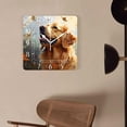 thumbnail image 4 of 14 Inch Wall Clock Battery Operated Square Clock Decorative for Office, Kitchen, Outdoor, Living Room，Watercolor Golden Retriever Dog with Butterfly Art Style, 4 of 4
