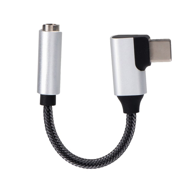 KAKOWELY Earphone Adapter 1PC Type-C Adapter Type-C to 3.5mm Earphone Adapter DAC Digital Audio Decoding Adapter Audio Adapter for Home Office (Silver)4.53"X0.47"X0.24"