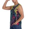 thumbnail image 3 of Haiem Men's Neon Zombie Skull Print Tank Tops Summer Sleeveless Cut Off Workout T-Shirts Fitness Vest Athletic Undershirts-XX-Large, 3 of 8