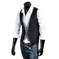thumbnail image 2 of Aayomet Men's Outerwear Vests Wedding Holiday Two Piece Vest V Neck Sleeveless Slim Jacket Two Piece Vest (Black, XXL), 2 of 3
