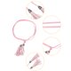 thumbnail image 2 of Cinturones delgados trenzados con flecos para mujeres Inspire Chic, rosa, 132 cm/52 pulgadas, 2 of 7
