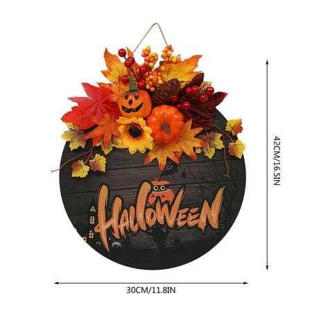 

Pumpkin Decor Clearance Halloween Listing Decoration Garland Simulation Maple Leaf Wall Hanging Scene Layout Door Pendant Decoration Halloween Simulation Wooden Door Hanging Decoration Multicolor