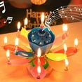 thumbnail image 4 of Musical Lotus Flower Birthday Candle – Rotating Blooming Cake Decoration with Multi-Color Petals & 8 Candles, 4 of 9