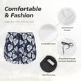 thumbnail image 6 of Picia White Leaves Pattern Women's 2 in 1 Athletic Running Shorts High Waisted Workout Casual Gym Sweat Shorts with Comfy Liner Zipper Pockets-Medium, 6 of 9