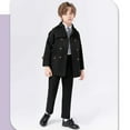 thumbnail image 5 of Little and Big Boys Single Breasted Trench Coat Dress Outerwear Black 9-10 Years, 5 of 7