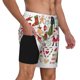 thumbnail image 2 of Balery Snowflakes Santa Claus Bañador para hombre, shorts de playa de secado rápido con entrepierna y forro de compresión-X-Large, 2 of 6