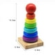 thumbnail image 1 of Pequeños bloques de construcción de madera con forma de torre de arcoíris de siete capas apilados con música para bebés, juguetes educativos para educación temprana, 1 of 6