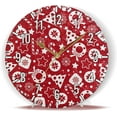 thumbnail image 5 of Dreamtimes 10in Red Christmas Pattern Wall Clock, Non-Ticking Silent Battery Operated Wall Clock for Kids Living Room Bedroom Kitchen School Office Christmas Decor, 5 of 7