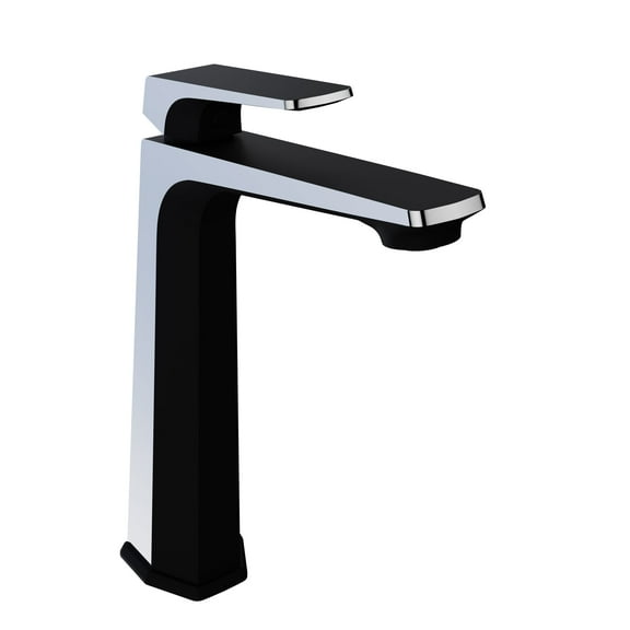 ANZZI Single Handle Single Hole Bathroom Vessel Sink Faucet With Pop-up Drain in Matte Black & Chrome