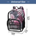 thumbnail image 4 of PVC Transparent Backpacks Clear Backpack for Travel and Outings Roses in Pink and Gray Tones, 4 of 7
