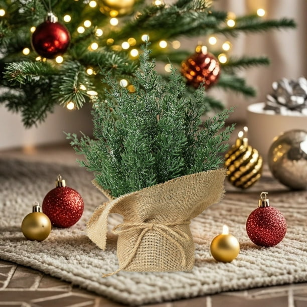 Adornos navideños, regalos navideños, árbol de Navidad de mesa con guirnalda de luces, decoración para fiestas navideñas, árbol de Navidad artificial para escritorio, ventana, pasarela, decoración de