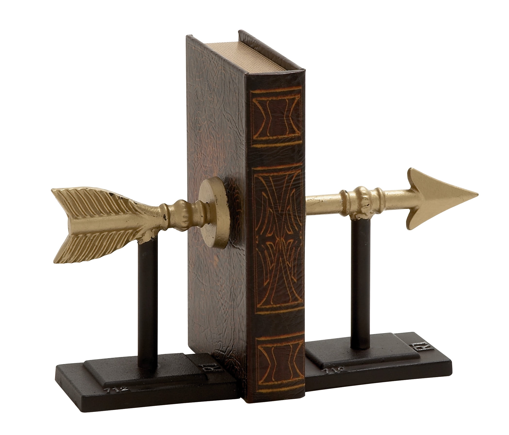 DecMode Glass Black Contemporary Bookends, Set of 2