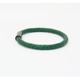thumbnail image 3 of Genuine Braided Leather Bracelet With Stainless Steel Magnetic Clasp, Green, 3 of 4