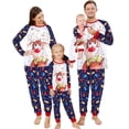 thumbnail image 1 of 2024 pijamas navideños a juego para la familia, trajes para bebés y niños adultos, Tops + Pantalones, 2 uds., ropa de dormir de Navidad, pijamas, ropa para perros, 1 of 4