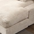 thumbnail image 4 of Aukfa 49" Chaise Lounge, Plush Corduroy Sofa Chair Bed w/ 3 Pillows Living Room, Beige, 4 of 13