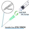 thumbnail image 3 of Utensilios de laboratorio Sirulken Luer Lock, 3 ml, 21 g, 25 mm, paquete de 50, 3 of 5
