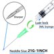 thumbnail image 3 of Utensilios de laboratorio Sirulken Luer Lock, 3 ml, 21 g, 25 mm, paquete de 50, 3 of 5