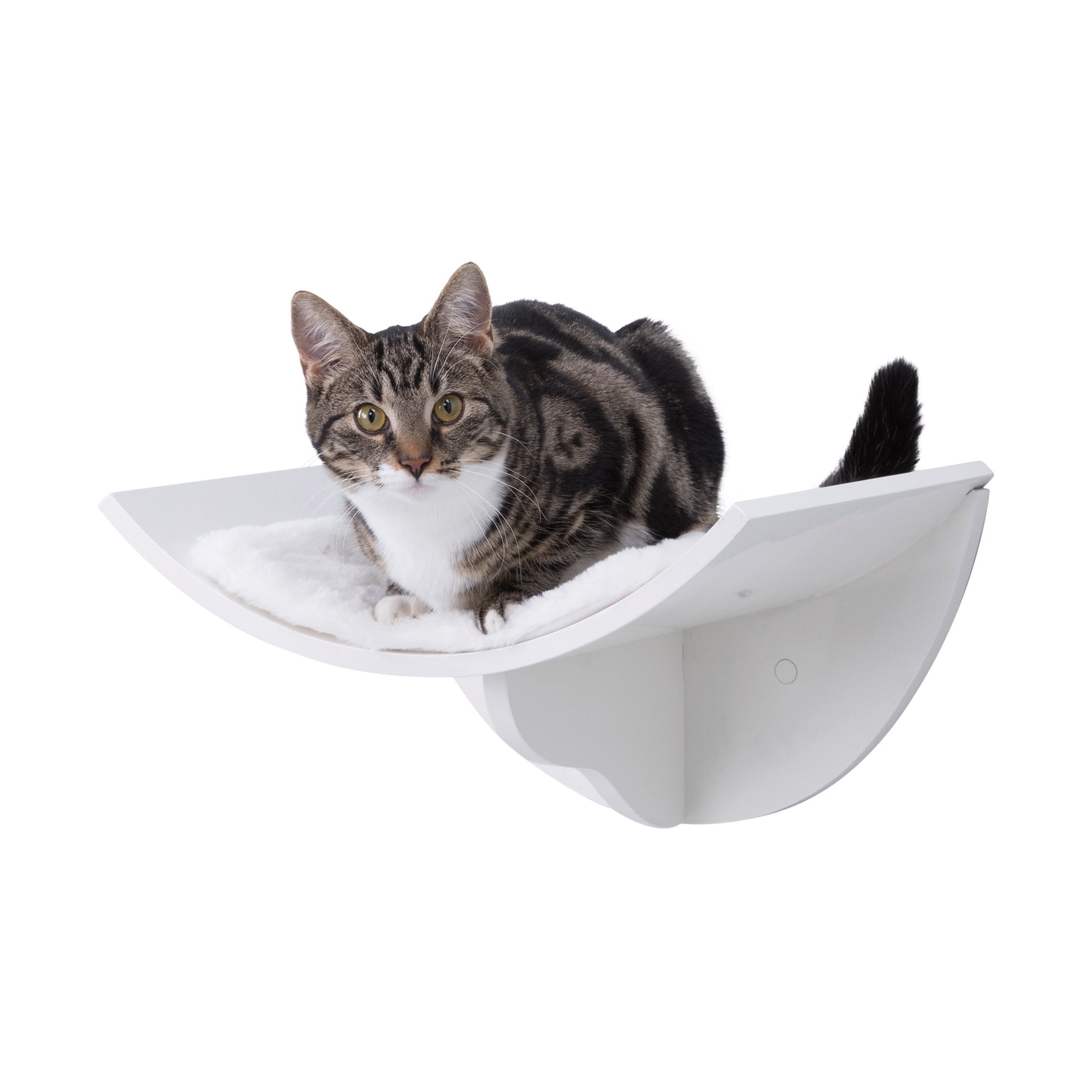 TRIXIE Lorena Space Saving Wall Mounted Cat Perch with Soft Cushion, White