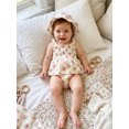 thumbnail image 3 of Cenuakty  Girls Romper Dress Casual Rose Print Elastic Straps Sleeveless Jumpsuit and Sun Hat Set Fashion Clothes Outfits, 3 of 9