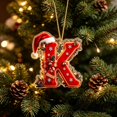 thumbnail image 5 of Yeciiwht Letters Christmas Tree Ornaments – Santa Hat Alphabet Xmas Tree Hanging Decorations, Holiday Party & Home Gift - Letter K, 5 of 7