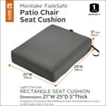 thumbnail image 4 of Classic Accessories Montlake FadeSafe Water-Resistant Patio Chair Seat Cushion, 21 x 25 x 5 inch, Light Charcoal, 4 of 22