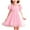 Pink A4, variant on Girls Beach Dress Cute Short Sleeve Crewneck Princess Dresses Girls Clothes for Summer Vacation Size 4-8